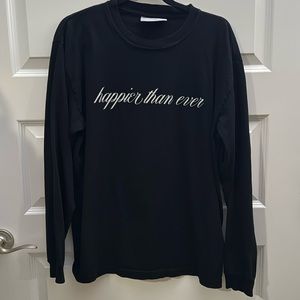 © 2022 BILLIE‎ EILISH “HAPPIER THAN EVER” LONG SLEEVE T-SHIRT Size Large Unisex